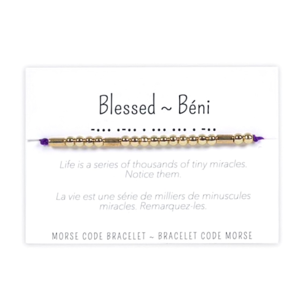 BLESSED Morse Code Stretch Bracelet